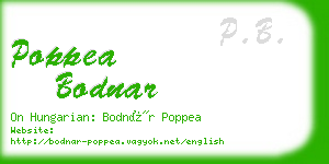 poppea bodnar business card